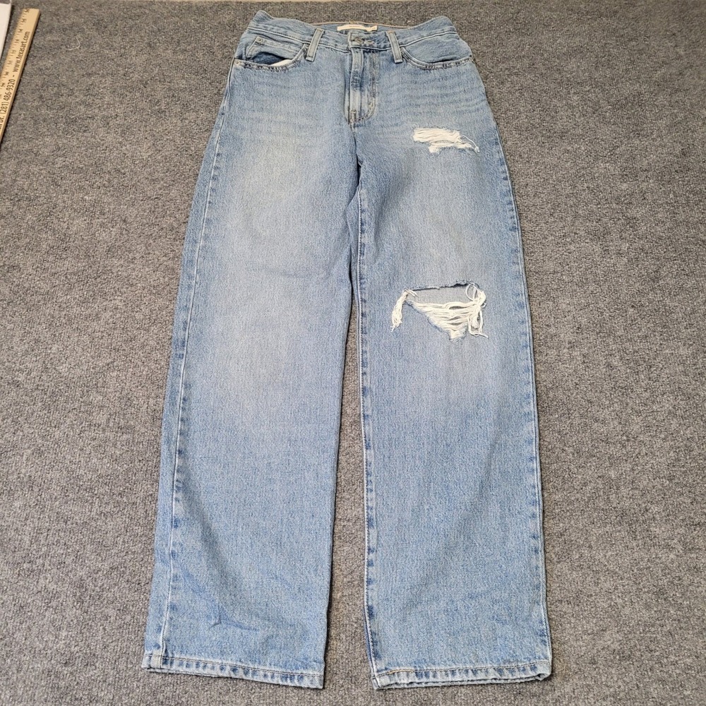 Levi's Jeans Womens Size 25 Blue '94 Baggy Distressed High Rise Wide Leg Denim